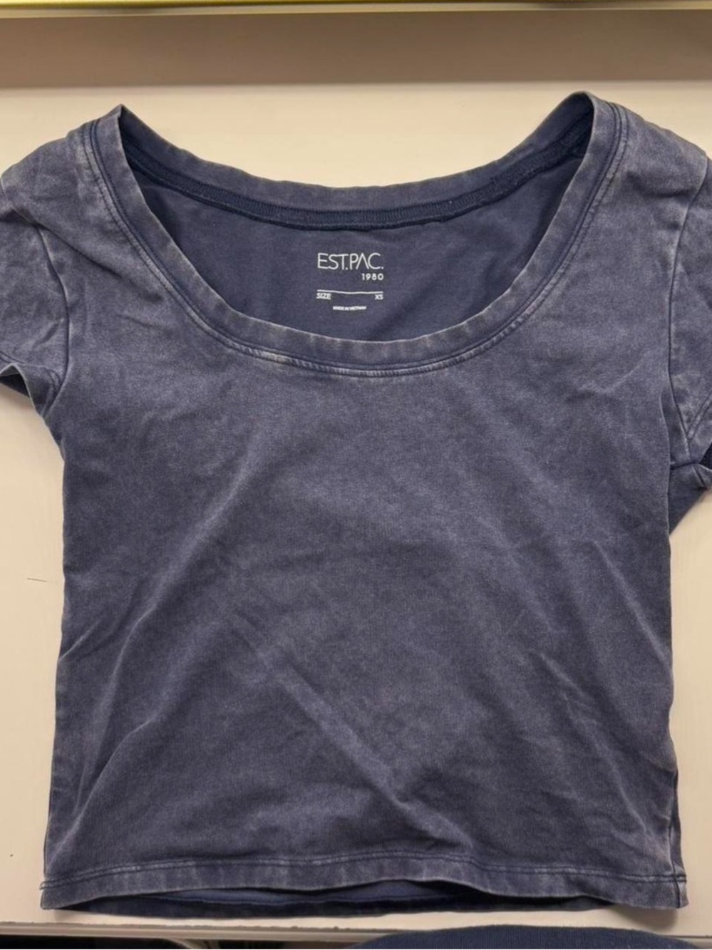 PacSun Navy Scoop Neck Crop Tee